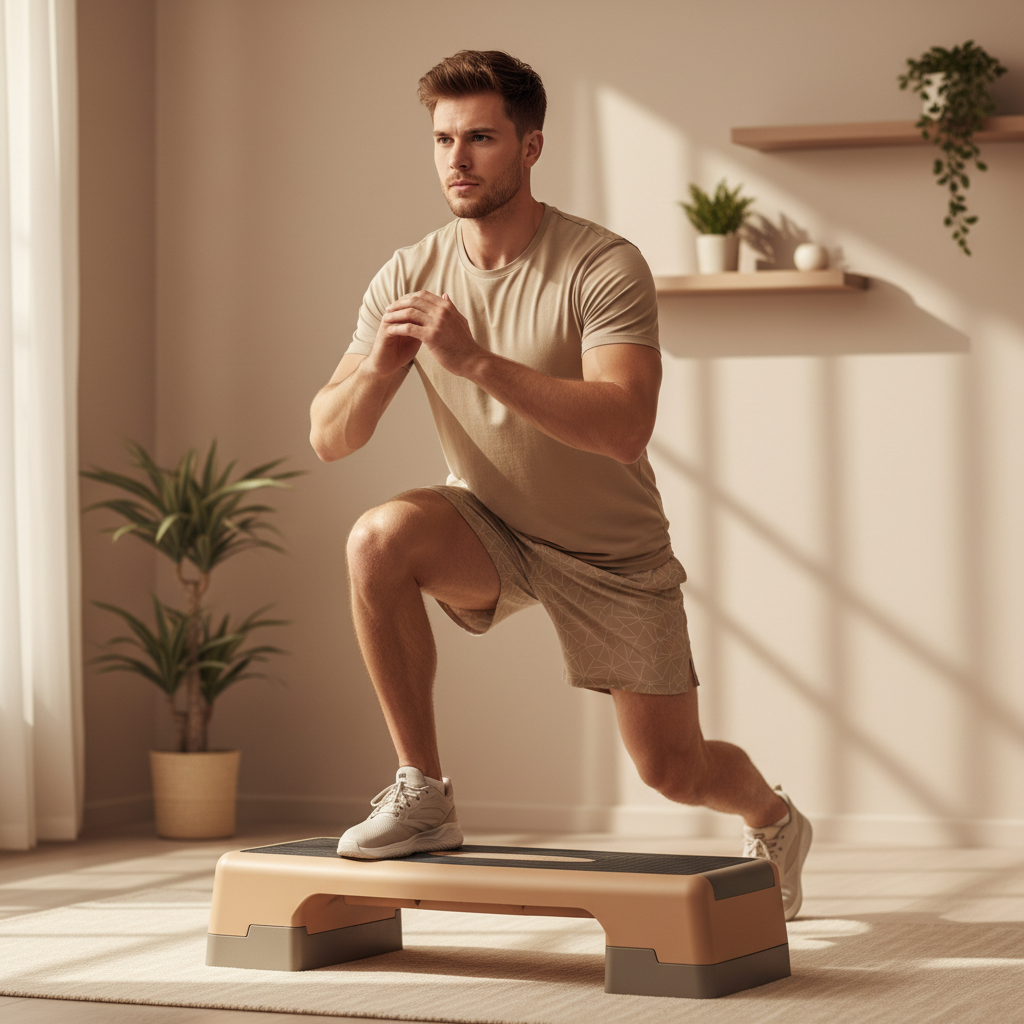 Step fitness - homme exercice cuisses